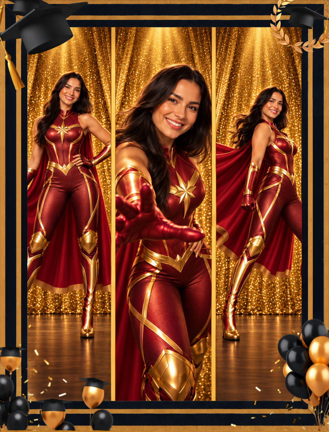 Graduation superhero Chiz portrait